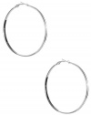 GUESS Women's Silver-Tone Glitter Hoop Earrings