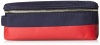 Jack Spade Men's Dipped Canvas Zipper Top Dopp Kit, Blue/Red, One Size