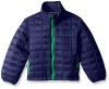 Weatherproof Little Boys' Box Quilted Thermo Ball Jacket, Navy/Green, 5/6