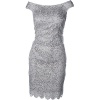 Kay Unger Womens Metallic Lace Cocktail Dress