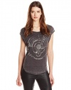 Chaser Women's Luna Graphic Tee Shirt, Vintage Black, Small