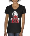 New Way 419 - Women's V-Neck T-Shirt Marilyn Monroe Bulls 23 Michael Jordan Red Jersey