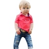 FEITONG New Little Kids Toddler Boys Handsome T-shirt+Denim Trousers Pants (3 Years, Red)