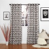 Homier Print Cotton Blend Window Curtain/drape/panel/treatment - Antique Bronze Grommet Top - Mushroom Pattern - Brown - 50W x 84L - (1 Panel)