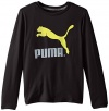 PUMA Little Boys' No 1 Long Sleeve Logo Tee, Puma Black, 6