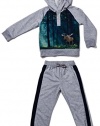 Only Kids Baby Boys 2 Piece Forest Photo Decal Hoodie and Pant Set 12 Mo.
