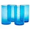 Artland Iris Highball Glasses, Turquoise, Set of 4