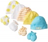 Gerber Baby-Boys Newborn 5 Pack Caps (0-6 months) and 4 Pack Mitten (0-3 months) Bundle