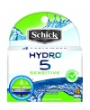 Schick Hydro 5 Sensitive Skin Razor Blade Refills for Men with Flip Trimmer - 4 Count