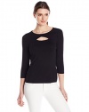 Vince Camuto Women's Three Quarter-Sleeve Top with Front Cutout