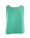 Bar Iii Green Sleeveless Scoop-Neck Cropped Top L