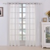 Best Dreamcity Set of 2 White Faux Linen Semi Sheer Grommet Top Curtains For Bedroom, W52 by L84 Inch