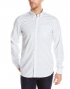 Calvin Klein Men's Medium Grid Check with Button Down Collar Long Sleeve Woven Shirt, Blue Capri, Large