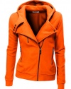 Doublju Women Colorful Warm Long Sleeve Big Size Jacket ORANGE,2XL