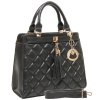 MG Collection Mircea Quilted Tassel Doctor Tote Style Shoulder Handbag, Black, One Size