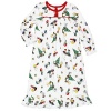 Peanuts Snoopy Little Girls Christmas Granny Gown Nightgown (L (10-12), Christmas White)