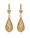 MCS Jewelry 10 Karat Yellow Gold Leverback Drop Dangling Earrings (37 mm)