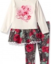 GUESS Girls' Tunic and Legging Set, Flower Lace Pink Combo, 3/6M