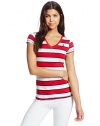U.S. Polo Assn. Juniors Cotton Slub Striped V-Neck T-Shirt