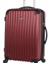 Lucas Outlander Large Hard Case 28 inch Rolling Suitcase With Spinner Wheels (One Size, Burgundy)