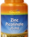 Thompson Zinc Picolinate Tablets, 25 Mg, 60 Count (Pack of 3)