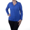 Style&co. Petite Top Three-quarter-sleeve Blue Size PM