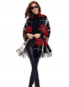 Women's Stripe Color Block Tassel Sweater Long Sleeve Knit Cardigan