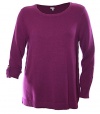Charter Club Women's Plus Size Convertible Sleeve Sweater 2x Acai Berry