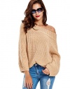 Women's Casual Crew Neck Knit Sweater Loose Pullover Cardigan
