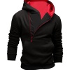 XUANOU XUANOU Men Long Sleeve Side zipper Decoration Hoodie Sweatshirt Jacket Outwear (Large, Red)