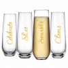 Home Essentials & Beyond Cellini Stemless Champagne Flutes in Gold (Set of 4)