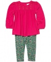 Ralph Lauren Polo Baby Girls Embroidered Tunic & Floral Leggings Set (9 Months)