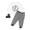 3PCS Baby Cute Outfits, Highpot Baby Boy Girl (9M~2T) White Letter Floral Romper Tops Pants Headband 1Set Clothes (70(9M))