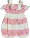 Polo Ralph Lauren Baby Infant Girls Ruffled Collar Dress Bodysuit 3M Pink Stripe