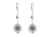 Fronay Collection Dangling Diamond & White Enamel Encrusted Flower, 1.75