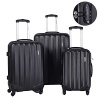 Black 3 Pcs Luggage Travel Set Bag ABS Trolley Suitcase w/TSA Lock