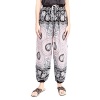 Rita & Risa Women's Harem Pants with Boho Elephants and Flowers Design