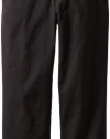 Nautica Sportswear Big Boys' Flat Front Twill Pant, Black, 14