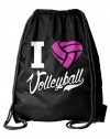 I Love Volleyball Sackpack Drawstring Back Pack