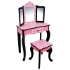 Teamson Kids Dollhouse Furniture Leopard Vanity Table and Stool Set