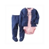 Carter's Baby Girls' 3 Piece Footed Set (Baby) - Navy - 3M