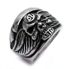 Stainless Steel Ring for Men, Dead Head Ring Gothic Black Band Silver Band 20*25MM Epinki