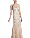 Sue Wong Beaded Floral Embroidered Tulle Evening Gown Dress