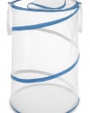 Whitmor 18-inch Collapsible Laundry Hamper,  Blue / White