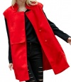 xiaokong Women's Casual Wool-Blend Mid-long Overcoat Dust Vest