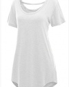 PEGGYNCO Womens Comfy Short Sleeve Basic Long T-shirt