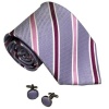 YAM1401.02 Fashion Stripes Silk Mens Neck Tie Cufflinks Set By Y&G