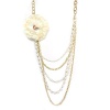 Macy's Gold-Tone Multi-Chain Necklace with Large White Flower Accent