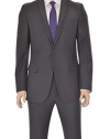 Bar III Slim Fit Charcoal Gray Fine Twill Two Button Wool Suit