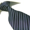 Extra Long Fashion Tie by Towergem,Black Stripe XL Men's Necktie